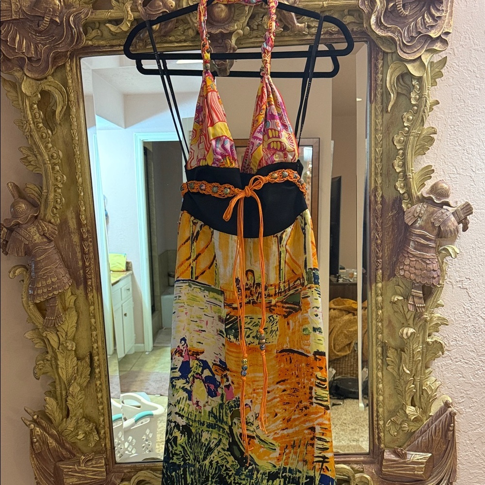 Lynda Procanik Collection beaded halter silk dress